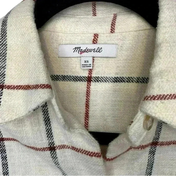 Madewell Women’s Flannel Oversized Ex-Boyfriend Shirt Windowpane, XS - Picture 2 of 9